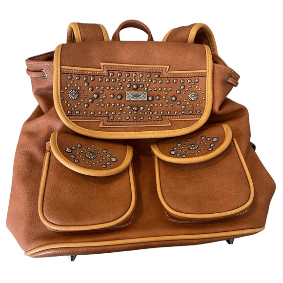 Montana West Western Studded CCW Backpack Brown - Picture 5 of 13